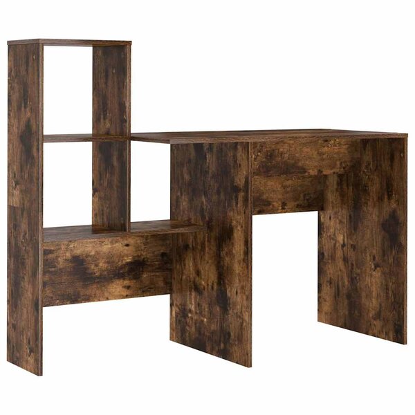 vidaXL Bureau Chêne fumé 131 5 x 50 x 106 5 cm Bois d'ingénierie