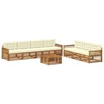 vidaXL Ensemble de canapés d'extérieur 8 Pièces Naturel et Crème