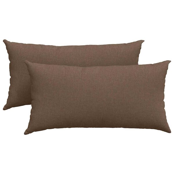 vidaXL Coussins de canapé 2 Pièces Marron 80 x 40 cm tissu