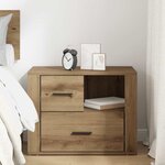vidaXL Cabinet de chevet avec tiroir Chêne artisanal 35 x 60 x 50 cm