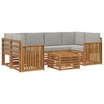 vidaXL Ensemble de canapés d'extérieur 7 pc Gris Naturel et Clair