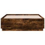 vidaXL Cadre de lit chêne fumé 135x190 cm bois d'ingénierie