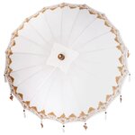 vidaXL Parasol balinais 260 2 Pièces Crème Coton et bois massif