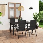 vidaXL Ensemble à manger de jardin 5 Pièces noir