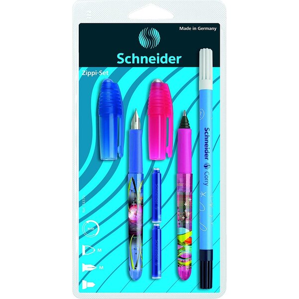 Set Stylo plume + Roller cartouche Zippi Blister assorti SCHNEIDER