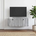 vidaXL Meuble TV mural 78 5 x 41 x 30 cm Sonoma gris Bois d'ingénierie