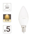 Lot x5 ampoules led flamme  culot e14  5 5w cons. (40 w éq)  lumière blanc chaud