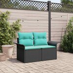 vidaXL Canapé de jardin avec coussin 141 x 62 x 69 cm polyrotin