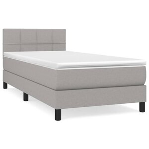 vidaXL Sommier à lattes de lit et matelas Gris clair 90x190 cm Tissu