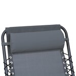 vidaXL Appui-tête de chaise longue Gris 40x7 5x15 cm Textilène