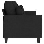 vidaXL Canapé à 3 places Noir 180 cm Tissu