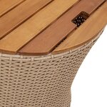 vidaXL Tables d'appoint de jardin 2Pièces dessus en bois beige poly rotin