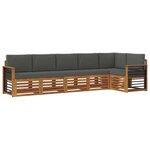 vidaXL Ensemble de canapé d'angle 6 Pièces Naturel et Anthracite