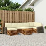vidaXL Ensemble de canapés d'extérieur 8 Pièces Naturel et Crème