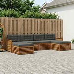vidaXL Ensembles de canapés avec coussin 6 Pièces Bois d'Acacia Massif