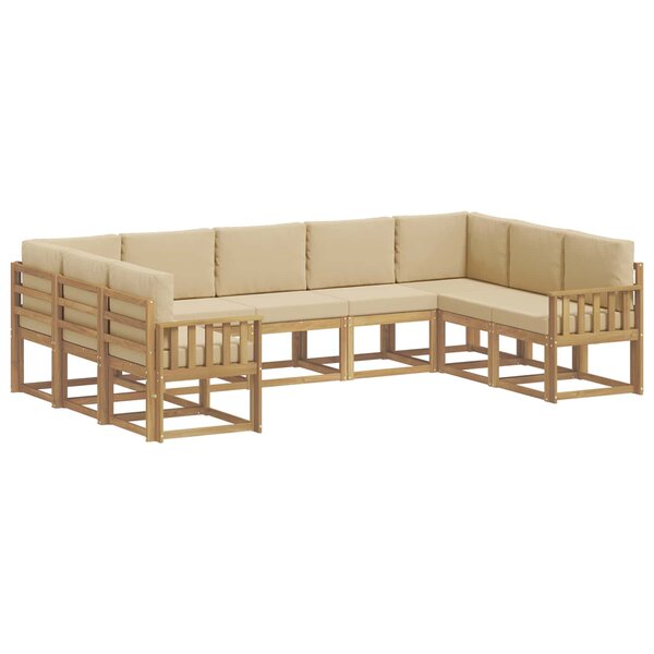 vidaXL Ensemble de canapés d'extérieur 9 pc Blanc et Beige