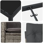 vidaXL Ensemble de repas de jardin 5 pièces avec coussins en poly rotin gris