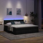 vidaXL Lit ottoman avec matelas et LED Noir 180x200cm tissu