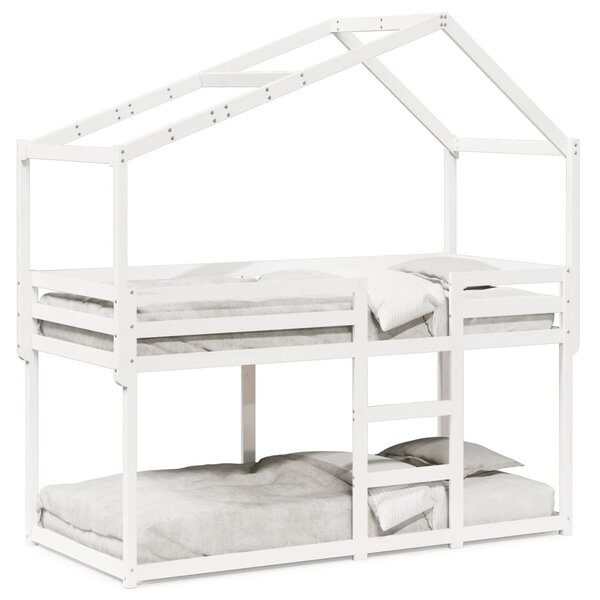 vidaXL Lit superposé sans matelas blanc 75x190 cm bois de pin massif