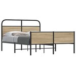 vidaXL Cadre de lit sans matelas 135x190 cm chêne sonoma