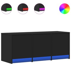 vidaXL Meuble TV avec LED noir 97x34x40 cm bois d'ingénierie