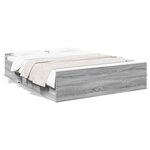 vidaXL Cadre de lit avec tiroirs sans matelas sonoma gris 160x200 cm