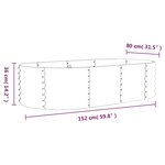vidaXL Lit surélevé de jardin Acier galvanisé 152x80x36 cm gris