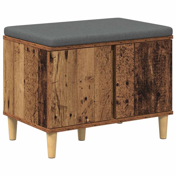 vidaXL Banc d'entrée avec coussin Bois ancien 60 x 38 x 46 cm