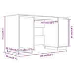 vidaXL Bureau 140x50x75 cm bois massif de pin