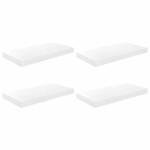 vidaXL Étagère murale flottante 4 Pièces Blanc brillant 50x23x3 8 cm MDF