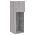vidaXL Meuble TV muraux 4 Pièces avec lumières LED sonoma gris