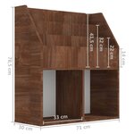 vidaXL Porte-revue pour enfants Chêne marron 71x30x78 5 cm