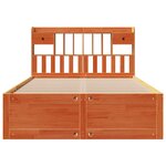 vidaXL Lit bibliothèque sans matelas cire marron 140x190 cm pin massif