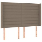 vidaXL Tête de lit à LED Taupe 147x16x118/128 cm Tissu