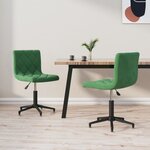 vidaXL Chaises pivotantes à manger lot de 2 vert foncé velours