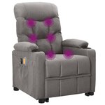 vidaXL Fauteuil de massage inclinable Gris clair Tissu