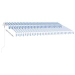 vidaXL Auvent automatique sur pied 400x300 cm Bleu et blanc
