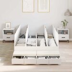 vidaXL Cadre de lit avec rangement Blanc 226.5 x 120 x 31.5 cm