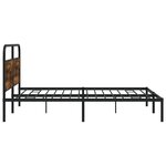 vidaXL Cadre de lit en métal sans matelas chêne fumé 200x200 cm