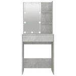 vidaXL Coiffeuse avec LED Gris béton 60x40x140 cm