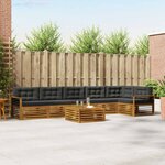 vidaXL Ensemble de canapés d'extérieur 7 Pièces Naturel et Anthracite