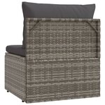 vidaXL Canapé central de jardin et coussin Gris 57x57x56 cm Poly rotin