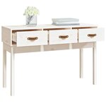vidaXL Table console Blanc 114x40x75 cm Bois massif de pin