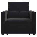vidaXL Canapé-lit escamotable simple Noir 90 x 165 x 87 cm Velours
