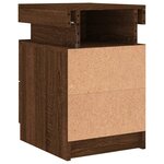 vidaXL Table de chevet avec lumières LED chêne marron 35x39x55 cm