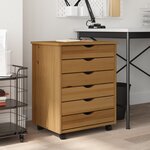 vidaXL Armoire roulante avec tiroirs MOSS bois de pin marron miel