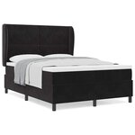 vidaXL Lit à ressorts avec matelas Noir 140 x 190 cm Velours