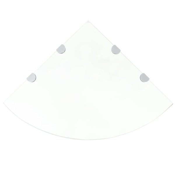 vidaXL Étagère de coin et supports chromés Verre transparent 45x45 cm