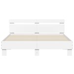 vidaXL Cadre de lit avec tête de lit blanc 150x200cm bois d'ingénierie