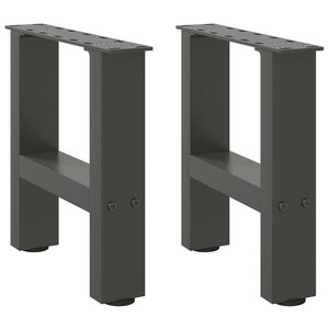 vidaXL Pieds de table basse Anthracite 2 pièces 30 x (30-31) cm Acier